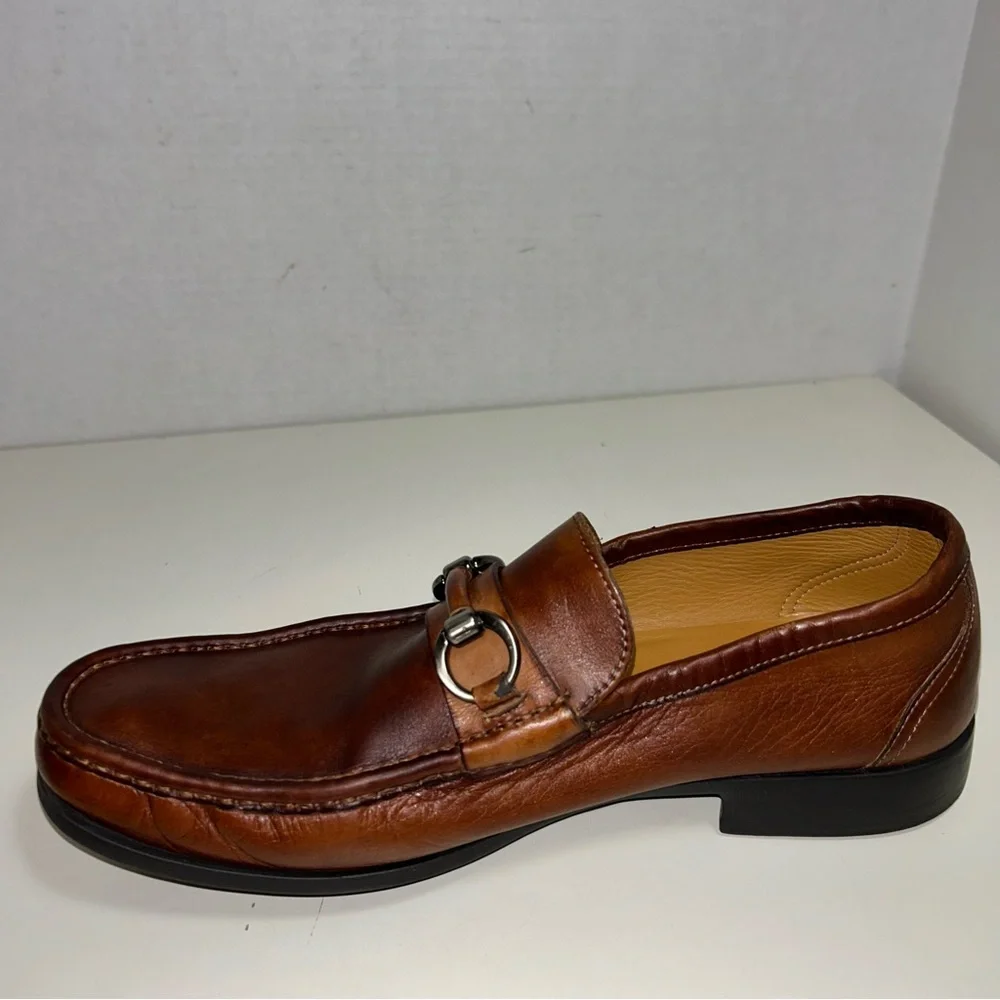 Magnanni Brown Leather Bit Loafers